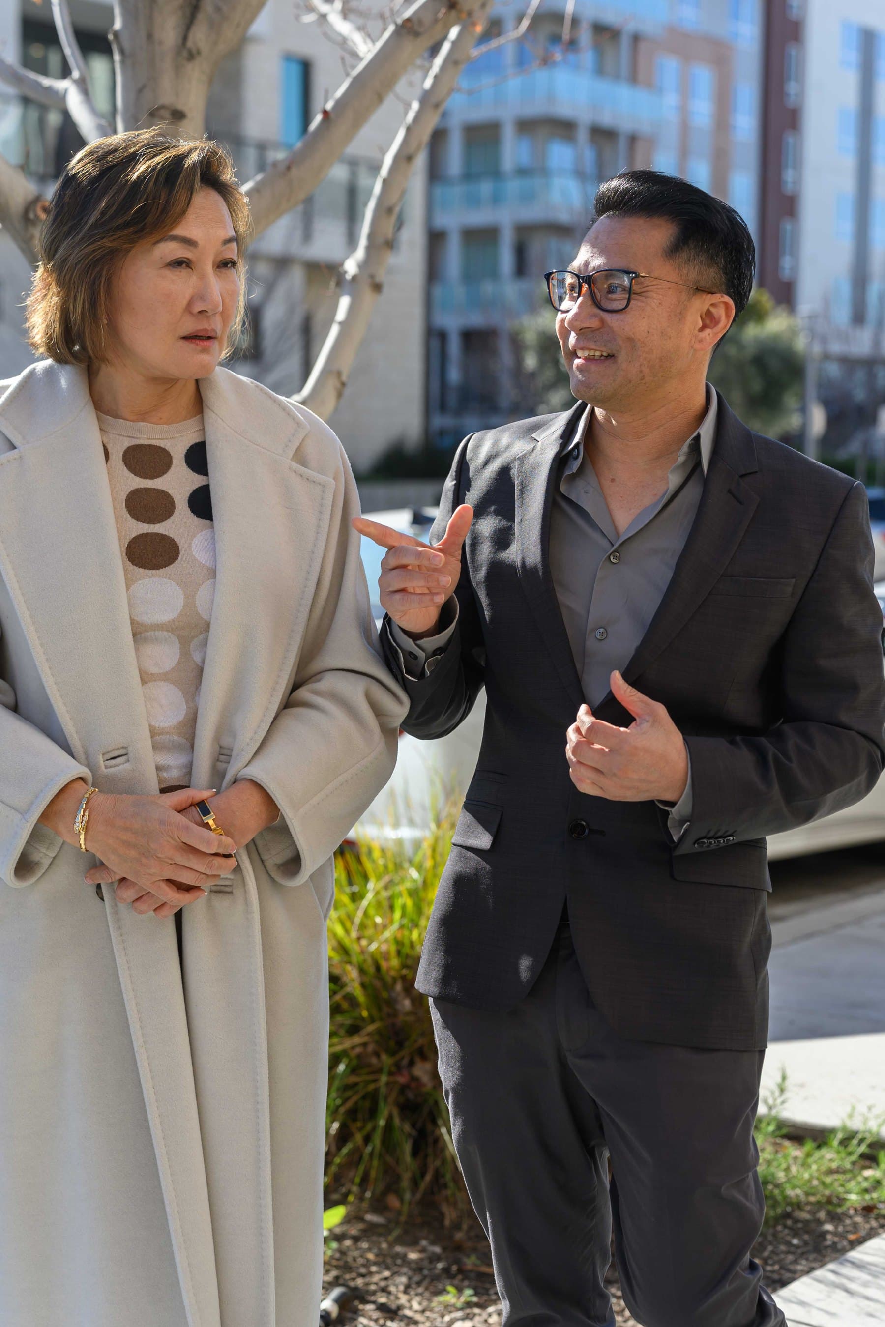 Elwin team reviewing commercial property conditions during a Bay Area site walk.