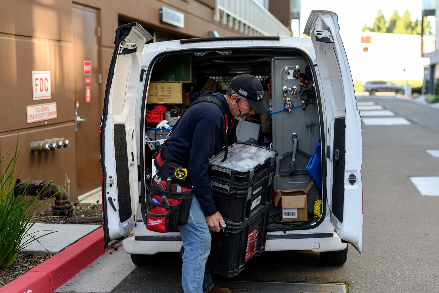 Elwin Security service van at a property
