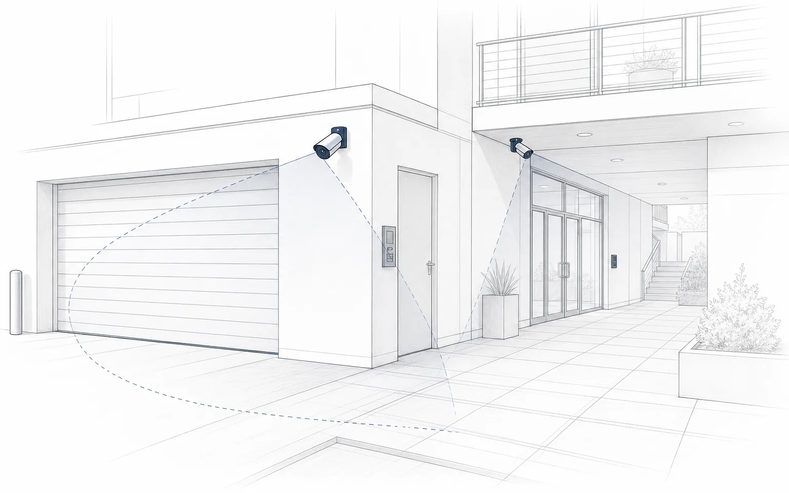 Camera coverage layer for commercial property planning.