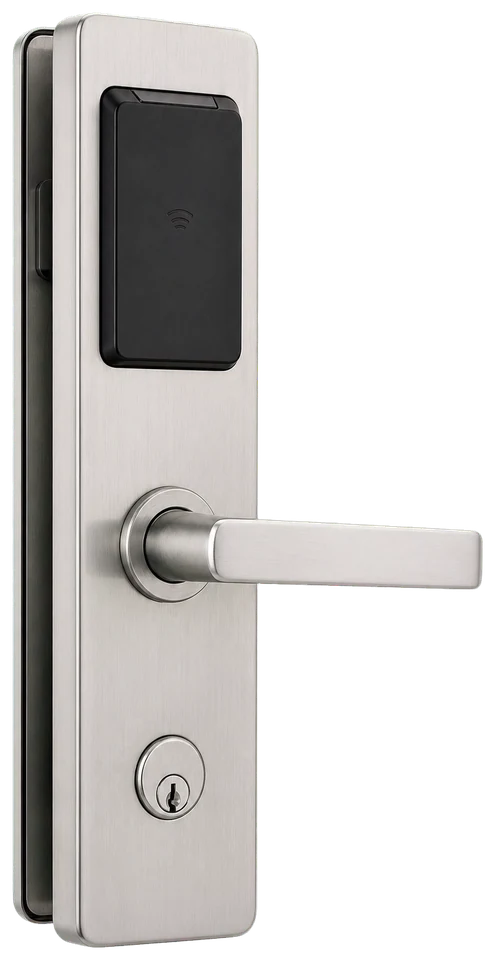 Representative commercial wireless electronic lever lock.
